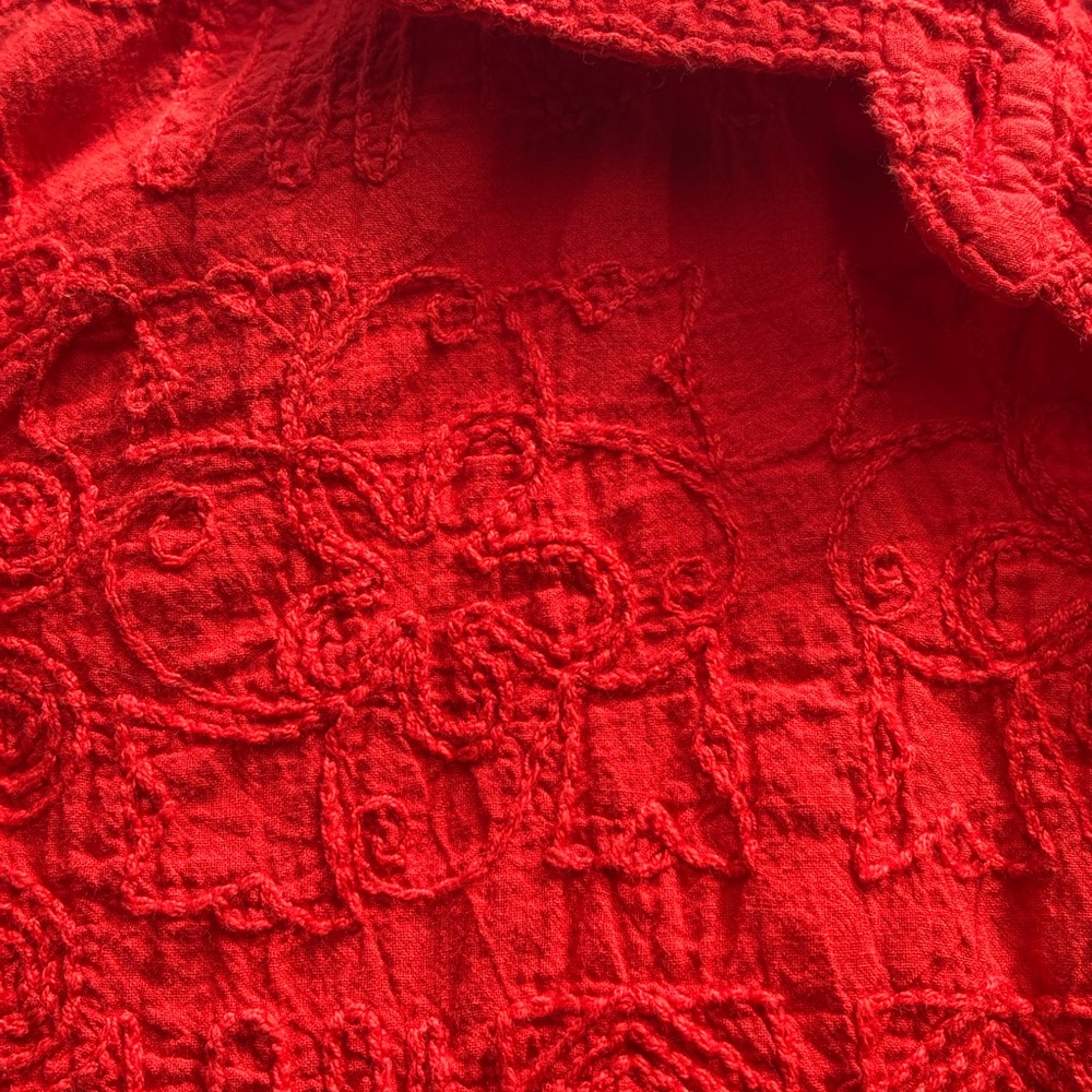 Red Textured Fabric